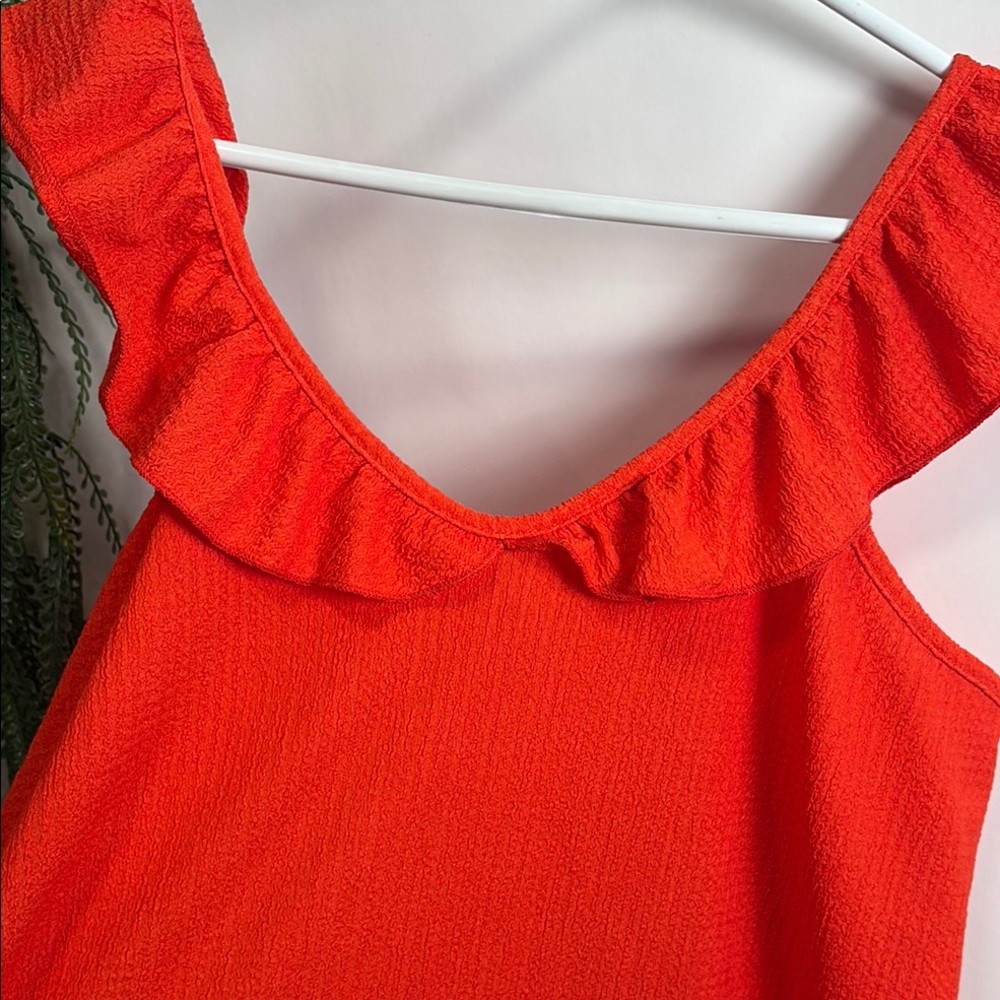 Orange Ruffled V-Neck Sundress - Picture 4 of 8
